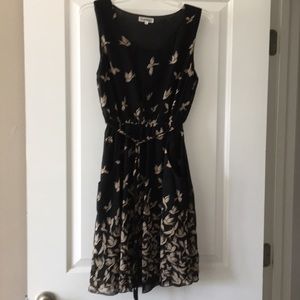 Black dress with birds